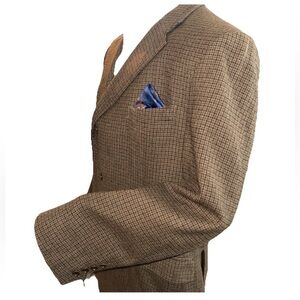 Canali  Sport Jacket Sz 52 R Brown Plaid Fodera 100% Pure Wool Blazer